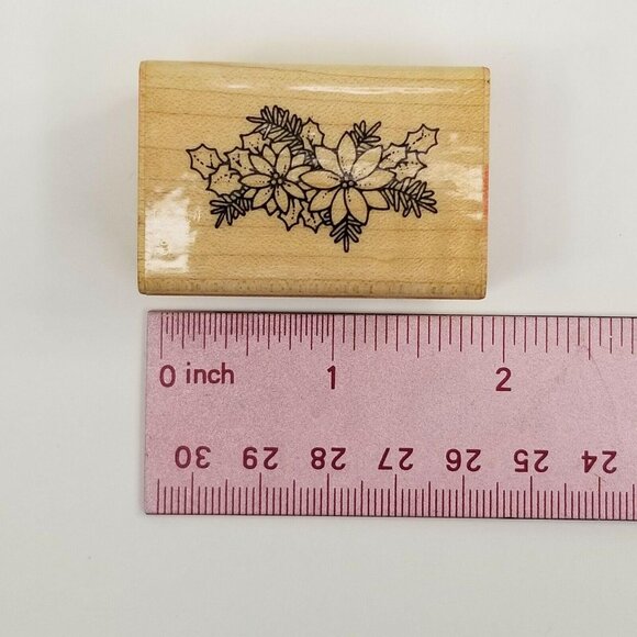 Hero Arts 1985 Vintage Rubber Stamp Flowers and Leaves Wood Crafts Scrapbooking - Picture 7 of 8